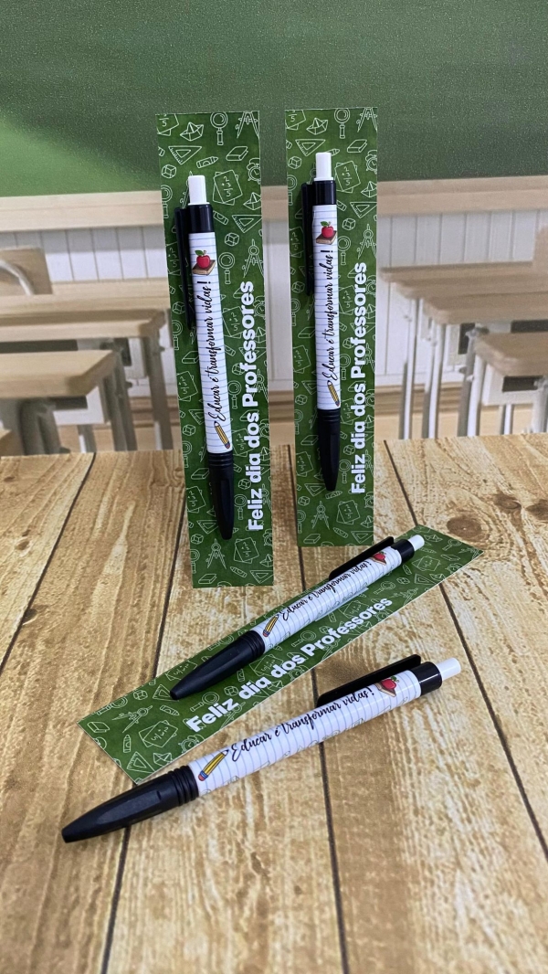 🎁 Cartão e Adesivo para Caneta – Arquivo Digital Dia dos Professores - Imagem 2