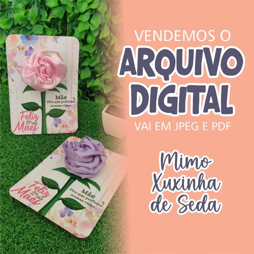 Cartão Flor para Xuxinha de Seda – Arquivo Digital 🌸💜
