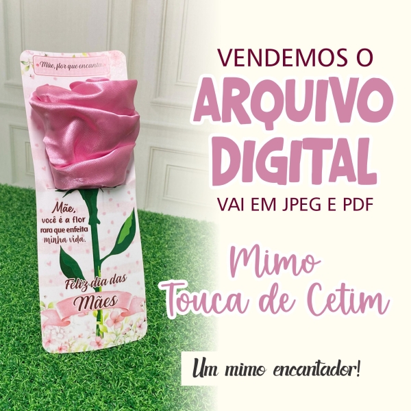 Cartão Flor Touca de Cetim - Arquivo Digital