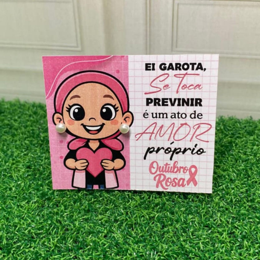 Cartão para Brincos – Outubro Rosa (Arquivo Digital)