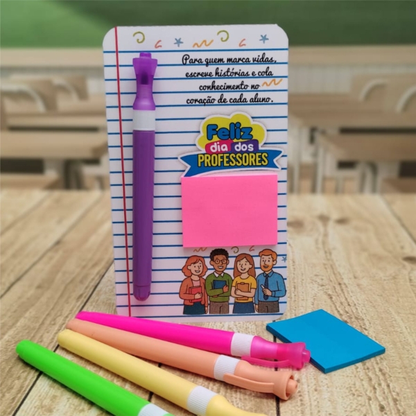 Card marca texto e post it Dia dos Professores – Arquivo Digital
