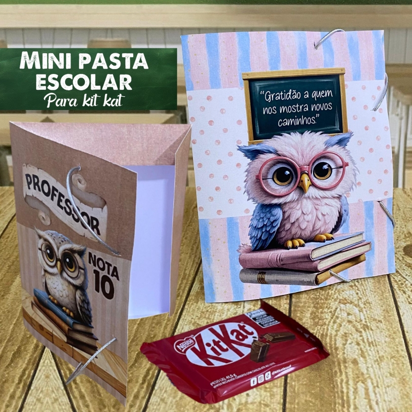 Mini pasta escolar para Kit Kat - Dia dos professores