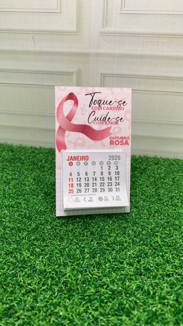 Arte para calendário de geladeira - Outubro rosa - Imagem 2
