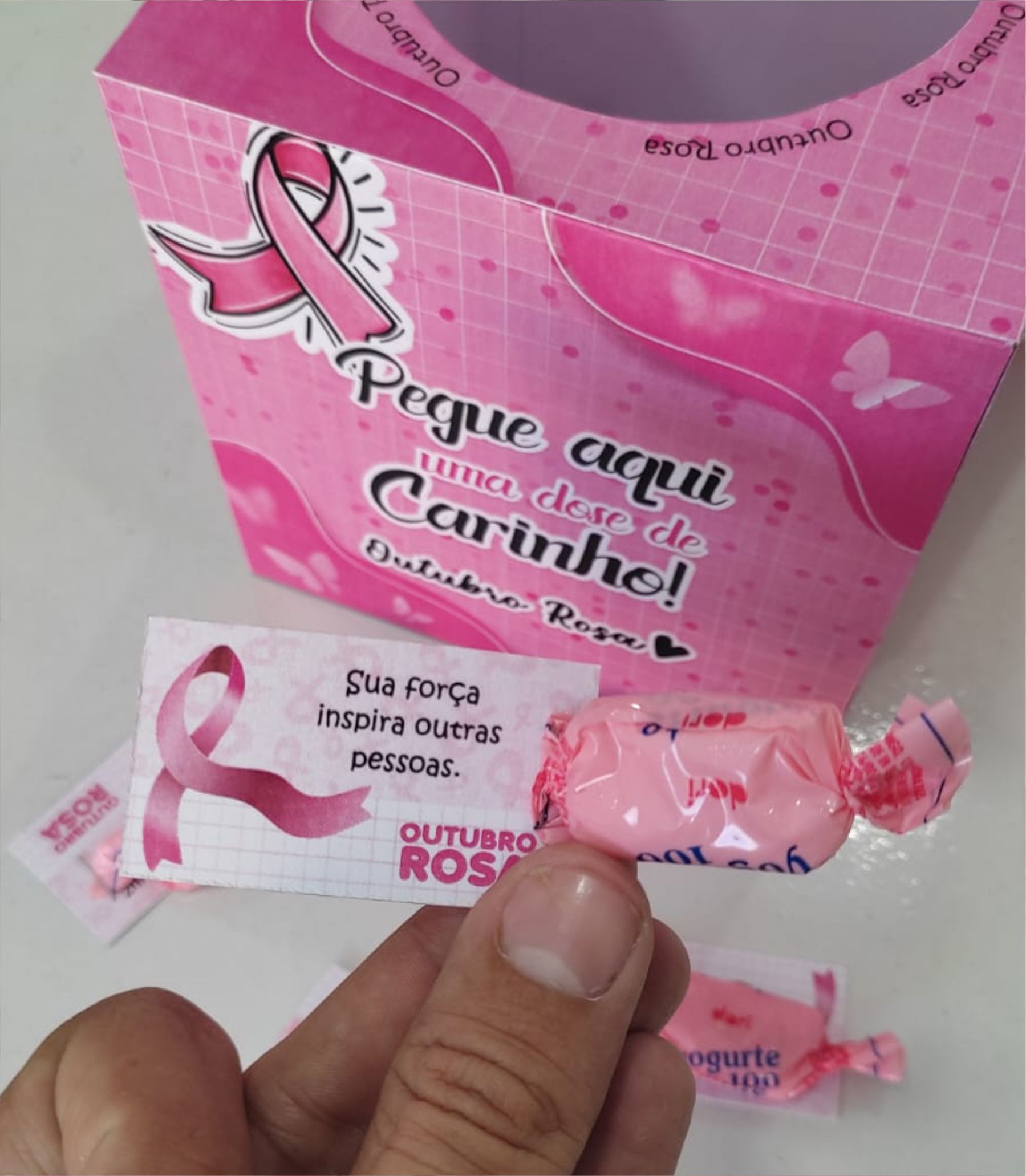 đ Arquivo Digital â Caixa + CartĂ”ezinhos Motivacionais Outubro Rosa đ - Imagem 2