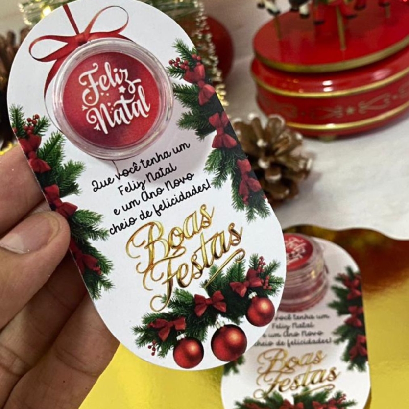 Cartão Natalino para Potinho de Hidratante | Arquivo Digital 🎄💧✨