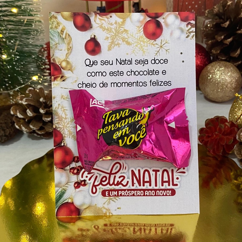 Cartão Natalino para Chocolate | Arquivo Digital 🎄🍫