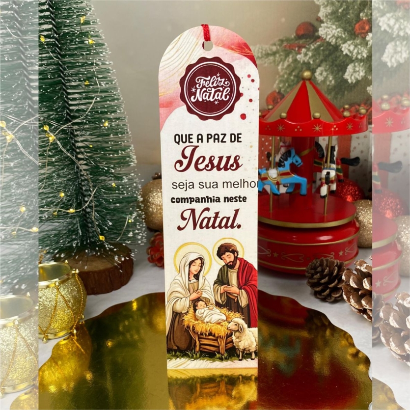 Marca-Páginas Natalino com Mensagem Cristã | Arquivo Digital para Imprimir