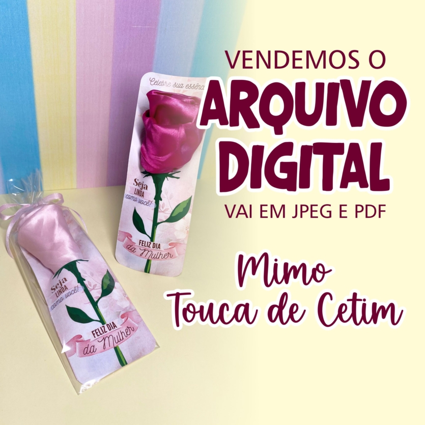 Rosa de Cetim – Cartão Mimo Dia da Mulher
