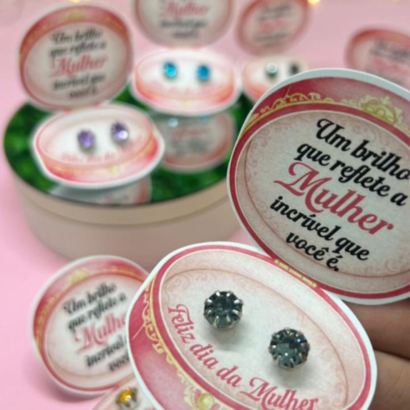 Tag para Brincos Caixinha de Joia – Dia da Mulher (Arquivo Digital)