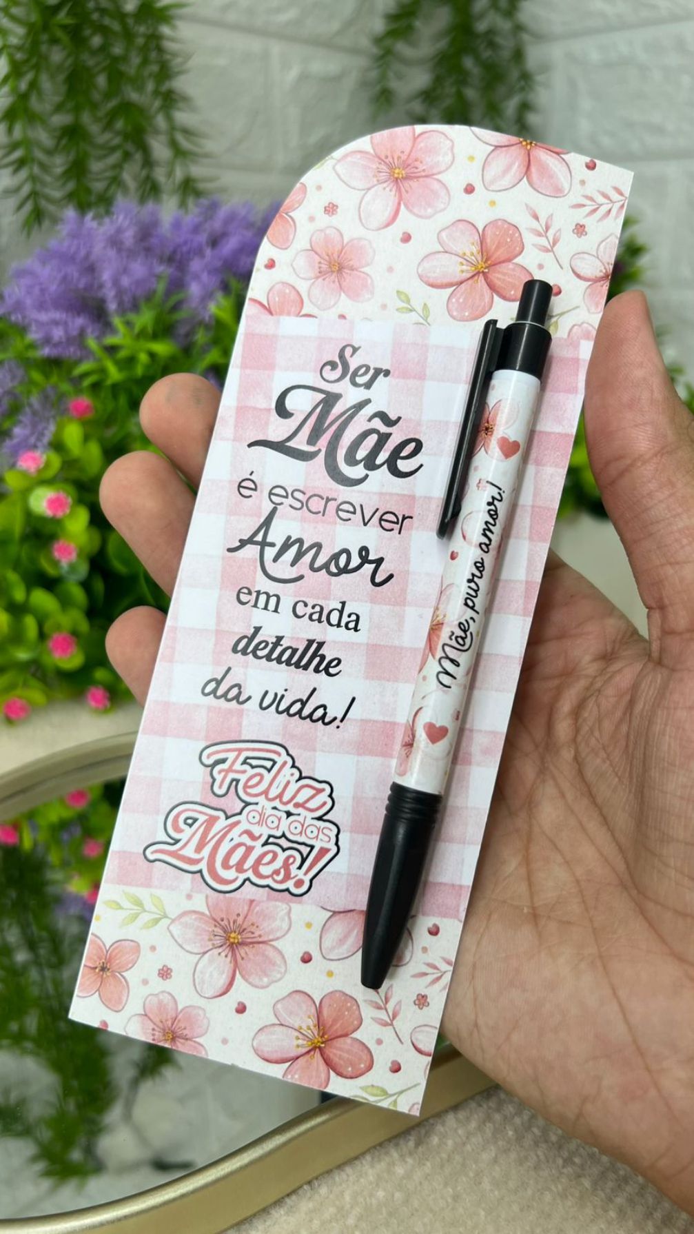 Arte Cartão Caneta Dia das Mães – Carinho que Inspira - Imagem 3